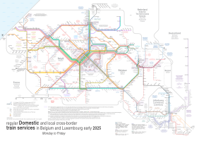 Regular train network Belgium and Luxembourg Monday to Friday