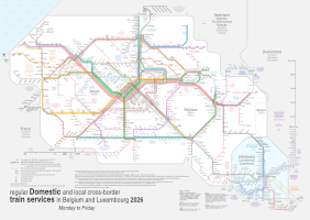 Regular train network Belgium and Luxembourg Monday to Friday