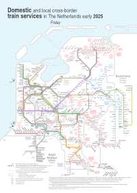 Domestic train network Netherlands Friday