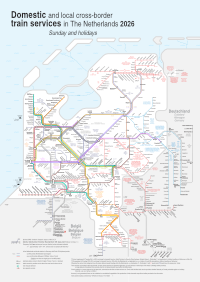 Domestic train network Netherlands Sunday and holidays