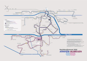 Arnhem–Nijmegen night bus network map